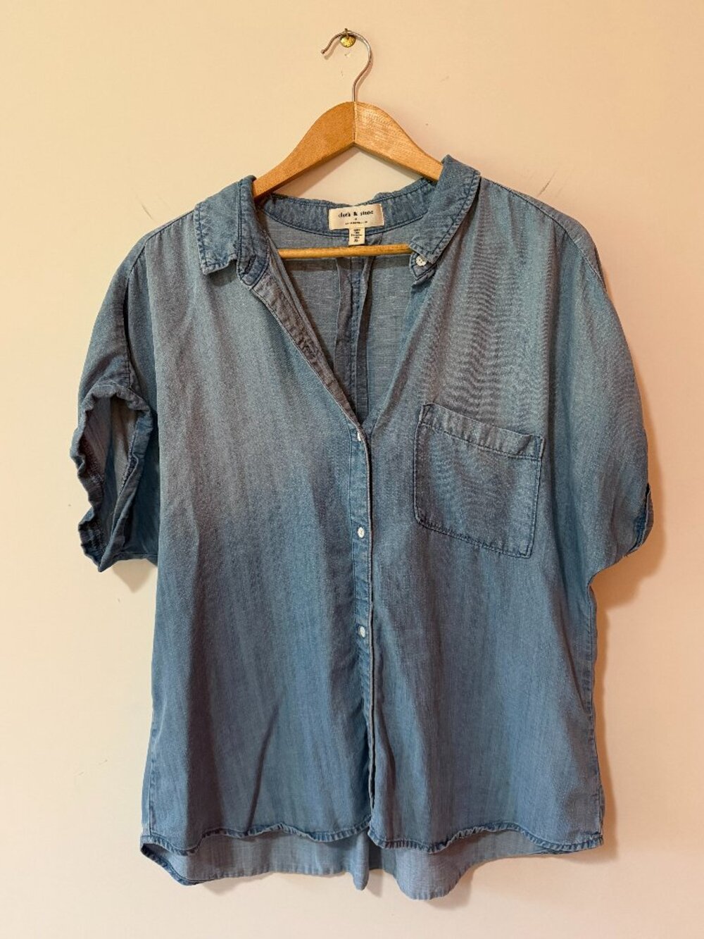 Cloth & Stone by Anthropologie - Denim Collared Blouse - XL